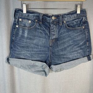 Madewell Denim Shorts Womens 30 Blue High-Rise Button Fly Cotton‎ Stretch Beach